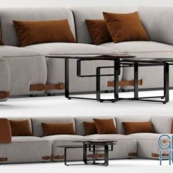 3D model Fendi Soho modern sofa