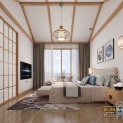 3D model Bedroom Interior of the Hotel 023