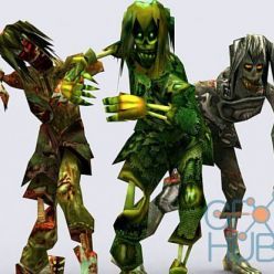 3D model Cubebrush – 3DRT – Zombie swarm pack