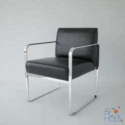 3D model Baxton Studio Meg Black Leather Chair (max 2010, fbx)