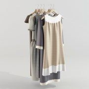 3D model Five dresses on hangers