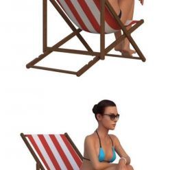 3D model The girl in the beach chair (Vray, Corona)