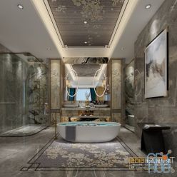 3D model Modern bathroom interior 041