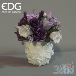 3D model Eustoma in a vase EDG