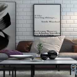 3D model Group of furnishings for the mixed living room 47