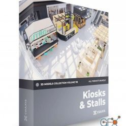 3D model CGAxis – Kiosks & Stalls 3D Models Collection – Volume 118