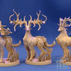 3D model Stag, Majestic pose (3 antler variations) – 3D Print