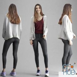 3D model 3D Scanned Female Standing Wear Casual Cloth