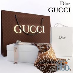 3D model Dior and Gucci decorative set