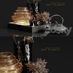 3D model Decorative set with dry plants 3
