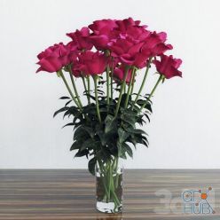 3D model Red roses 2