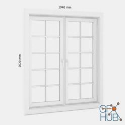 3D model White window block in the style of an English classic