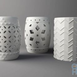 3D model White garden stools (max, fbx)