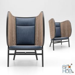 3D model HIDEOUT Lounge Chair by Front
