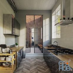 3D model Kitchen Interior Scene