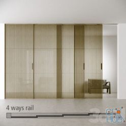 3D model Sliding doors system SAIL by Rimadesio