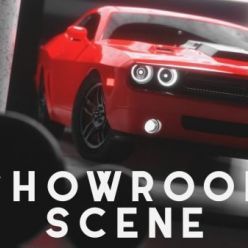 3D model Car Showroom Scene Cinema 4D Octane