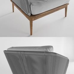 3D model Corded Weave Outdoor Lounge Chair West elm