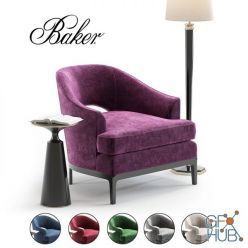 3D model Baker Carnelian Lounge Chair