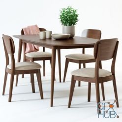 3D model Scandinavian Designs Juneau Dining Table & Juneau Dining Chair (Vray)