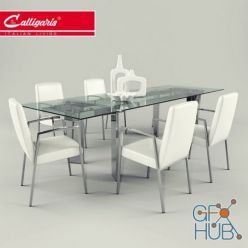 3D model Amsterdam chair and Tower table by Calligaris