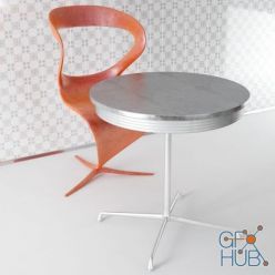 3D model Table and chair for kitchen