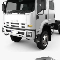 3D model Isuzu FTS 800 Crew Cab Chassis Truck 2014