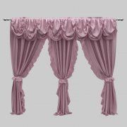 3D model Classic lilac curtains with ruches
