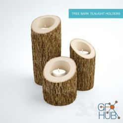 3D model Tree Bark Tealight Holders
