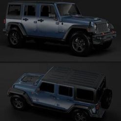 3D model Jeep Wrangler Unlimited Rubicon Recon JK 2017 PBR