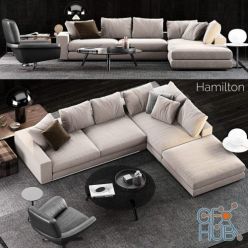 3D model Hamilton Sofa 5 by Minotti (max, obj)