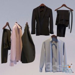 3D model Business suit (shirt, pants, jacket)