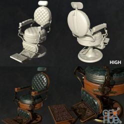 3D model Koken Barber Shop Chair PBR