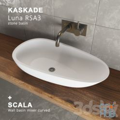 3D model Kaskade Luna RSA3 + Scala wall basin mixer curved