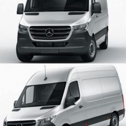 3D model Mercedes Sprinter Van 2018 L2H1 (FWD & RWD)