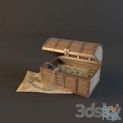 3D model Forged chest with coins