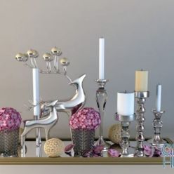 3D model Decor with candles