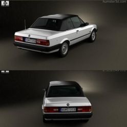 3D model BMW 3 Series convertible (E30) 1990 car