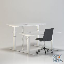 3D model Office table and chair