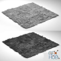 3D model Square fluffy rug