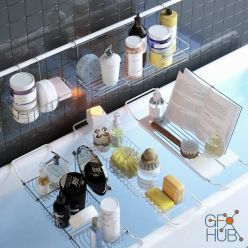 3D model Shelves for bathroom, with cosmetics