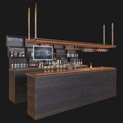 3D model Rustic bar with filling