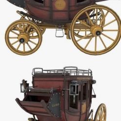 3D model Wild West Stagecoach PBR