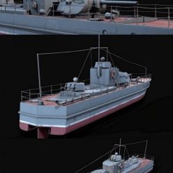 3D model Project 1124 armored boat PBR