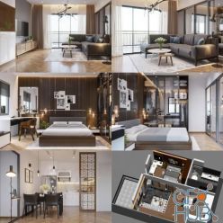 3D model Modern apartment interior for 3ds Max (Corona)