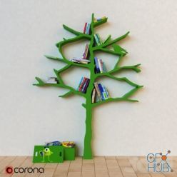 3D model Children's tree bookcase