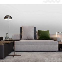 3D model Minotti Yang sofa