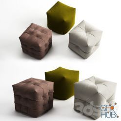 3D model Pouf fabric set