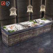 3D model Refrigerated showcase for fish department