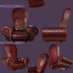 3D model Leather Armchair PBR